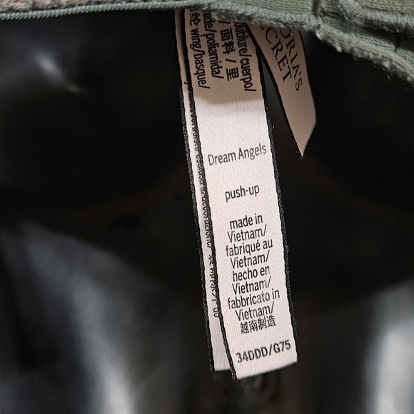 Victoria's Secret Dream Angels Push Up 34DDD Green Rose Gold Rhinestone Bra - Picture 4 of 4